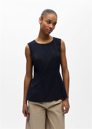 Kasja peplum top Sky Captain Stripes/Birch Pinstripe Object 